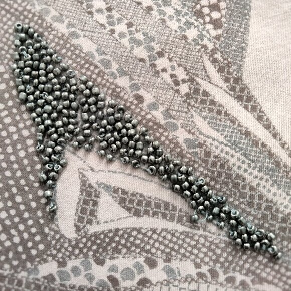 MNG Mango Y2K Pink Beaded T-shirt w/ Bird Print Women's Size S Scoop Neck - Picture 7 of 13